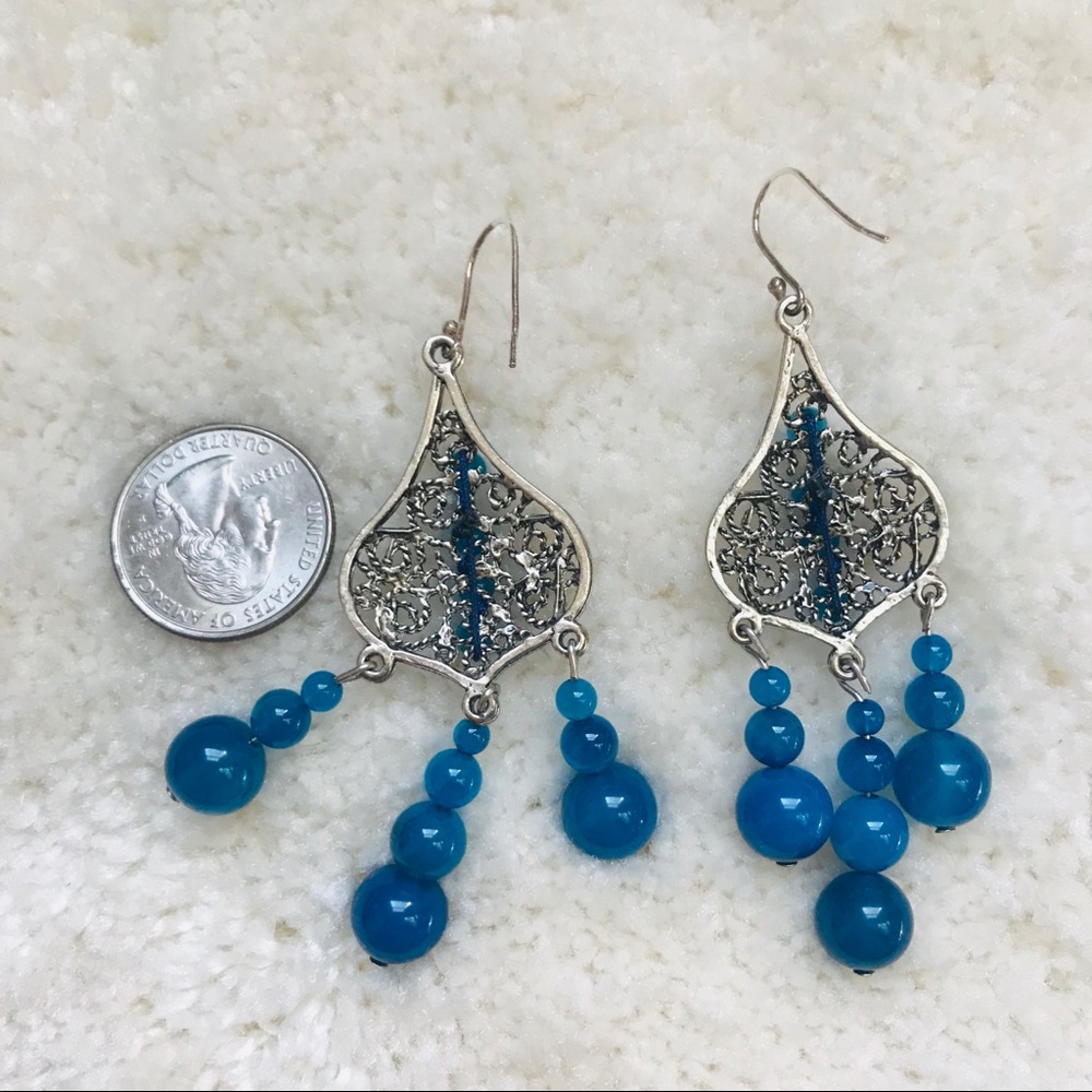 Dangling Statement Earrings, Handcrafted, Silver - image 6